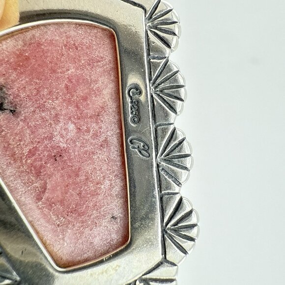 Carolyn Pollack Pendant Enhancer Pink Rhodonite Mother of Pearl Sterling Silver - Picture 6 of 9